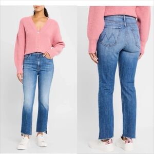 NWT MOTHER SZ 28 NEW HIGH WAISTED RIDER ANKLE STEP FRAY JEANS LOAFERS AND LASSOS